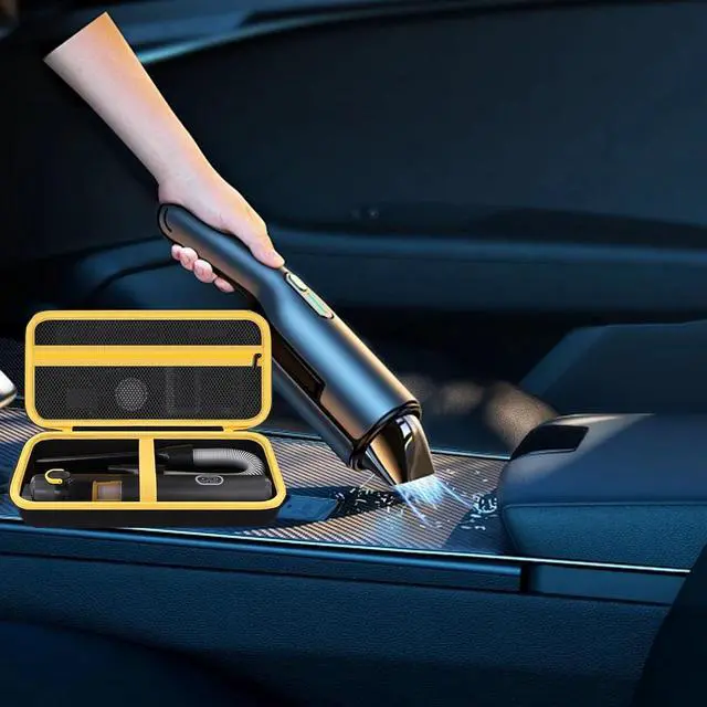 Alt view image 5 of 7 - Black Portable Hard Storage Case, V8 Mate / V10 Mate, Car Vacuum Hard Case, Portable Storage with Removable Divider and Mesh Pocket for Accessoriescases only