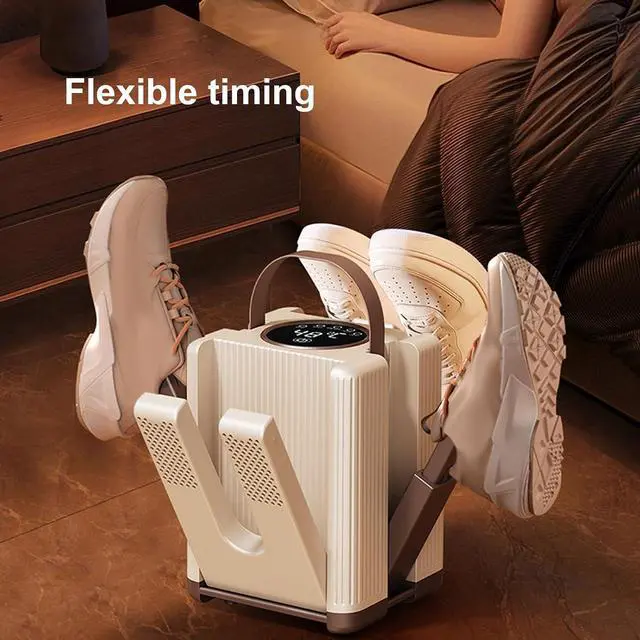 Alt view image 2 of 7 - 6 Arm Portable Shoe Dryer, Foldable Boot Dryer with 30-120Min Timer, 130W Adjustable Air Outlet for Sneakers, Boots, Athletic Shoes, Safe 48C Heating for Travel, Home Use (US Plug)