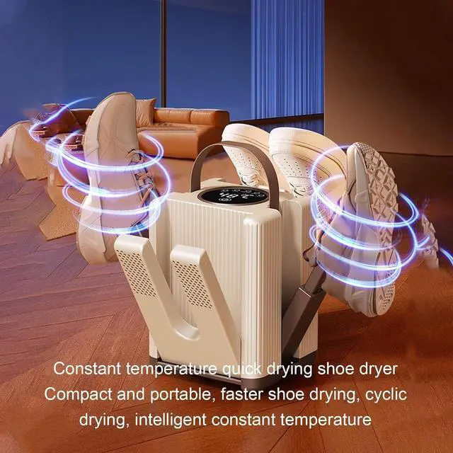 Alt view image 4 of 7 - 6 Arm Portable Shoe Dryer, Foldable Boot Dryer with 30-120Min Timer, 130W Adjustable Air Outlet for Sneakers, Boots, Athletic Shoes, Safe 48C Heating for Travel, Home Use (US Plug)
