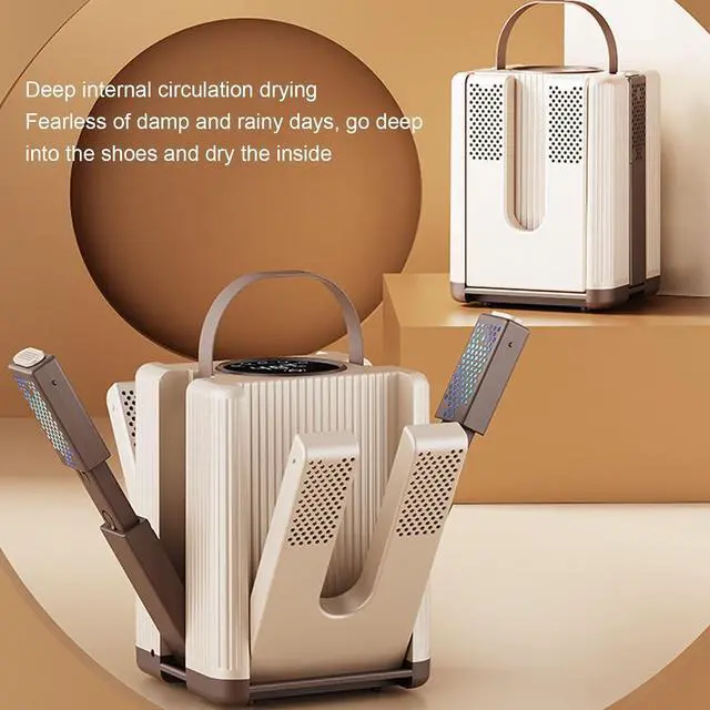 Alt view image 5 of 7 - 6 Arm Portable Shoe Dryer, Foldable Boot Dryer with 30-120Min Timer, 130W Adjustable Air Outlet for Sneakers, Boots, Athletic Shoes, Safe 48C Heating for Travel, Home Use (US Plug)