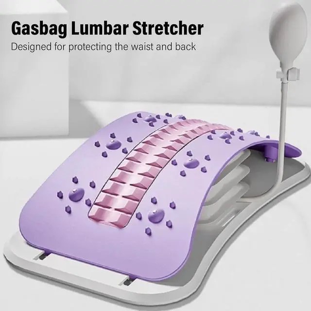 Alt view image 2 of 7 - Lower Back Stretcher, Manual Air Pump Lumbar Stretcher Tool for Fitness Room