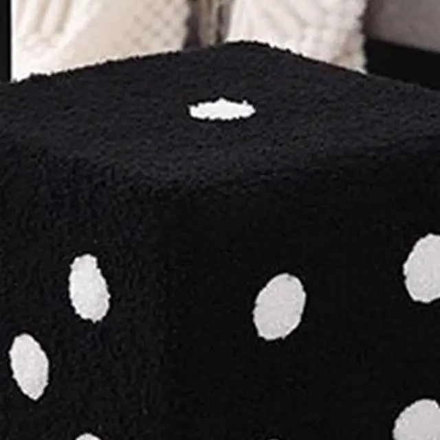 Alt view image 5 of 7 - Dice Cubic Foot Stool, Furry Footrest with Solid Wood Material, Stable Structure, Soft Comfortable Ottoman Foot Rest for Home Living Room Bedroom