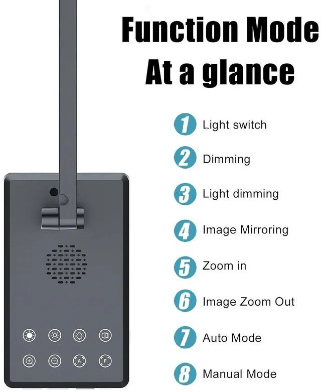 Alt view image 3 of 7 - 4K 16MP Ultra Document Camera & Webcam, USB Overhead Projector CMOS Image Sensor Adjustable Angle for Live Demo, Remote Teaching for OS X for for OBS for Android