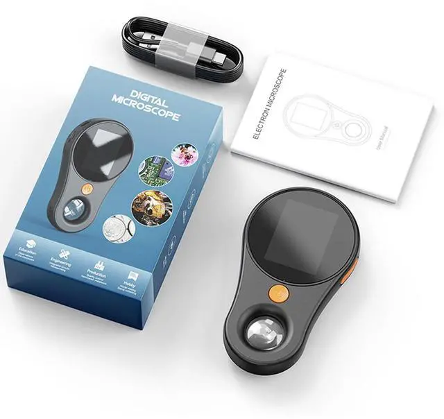 Main image of Handheld Digital Microscope 500X Magnification - 2MP Portable Magnifying Glass with 2.0 Inch Screen & Built in 8 LEDs, Compatible with OS, Science Kits
