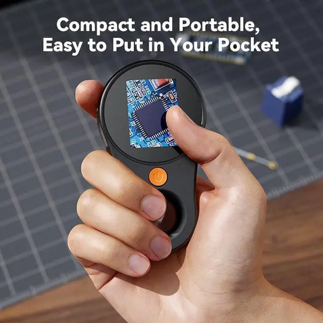 Alt view image 7 of 7 - Handheld Digital Microscope 500X Magnification - 2MP Portable Magnifying Glass with 2.0 Inch Screen & Built in 8 LEDs, Compatible with OS, Science Kits