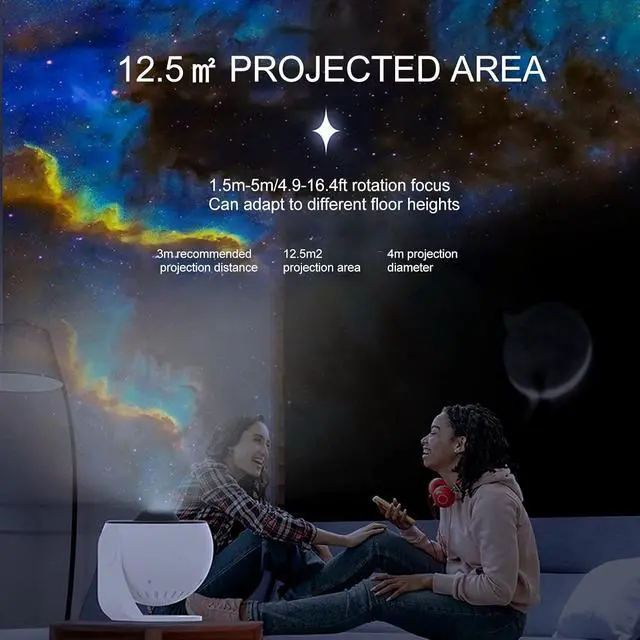 Alt view image 5 of 6 - Star Projector with 12 Themes - Kids Star Night Light Night Light, HD Focusing Romantic Star Projection Lamp for Gaming Room Home Theater Bedroom