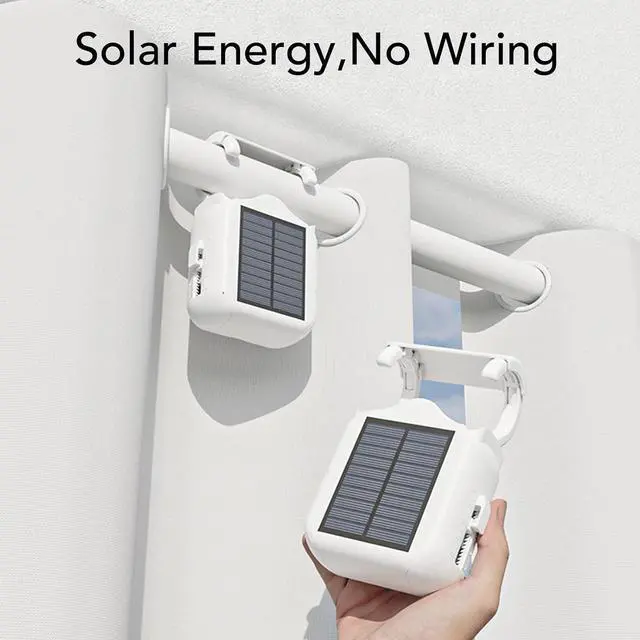 Alt view image 2 of 7 - Automatic Curtain Opener Solar Powered, Smart Curtain Motor with APP & Remote Control, Compatible with Roman Rod U I Track, Voice Control for Home, Timed Auto Curtains Closer