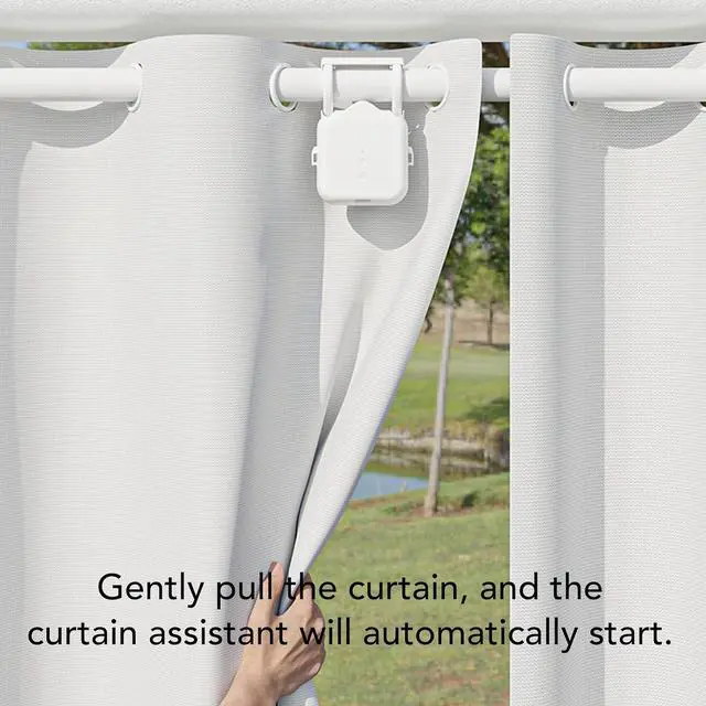 Alt view image 5 of 7 - Automatic Curtain Opener Solar Powered, Smart Curtain Motor with APP & Remote Control, Compatible with Roman Rod U I Track, Voice Control for Home, Timed Auto Curtains Closer