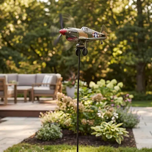 Alt view image 7 of 7 - Weather Proof Wind Sculpture | 3D Garden Windmill Metal Bracket for Outdoor Yard, Kinetic Art Lawn Spinner Smooth Rotation Easy Assembly