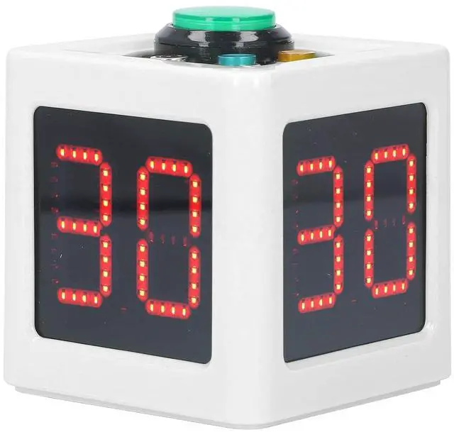 Main image of Pieces Cube Timers, Countdown Stopwatch for Poker, Chess, Casinos, Workout, Game, Study, Cooking (White)