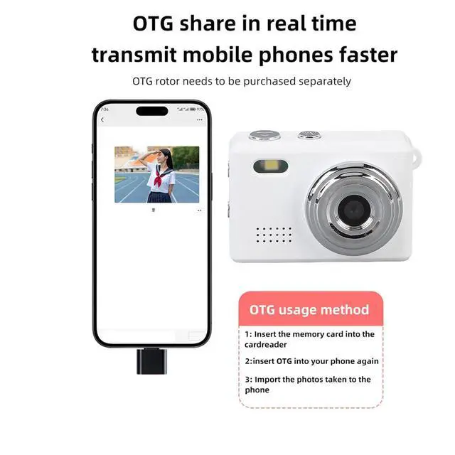 Alt view image 3 of 7 - 1080P Palm Sized CCD Camera, 2MP Small Compact Cameras, Support Up to 128G Card, for Students Beginners