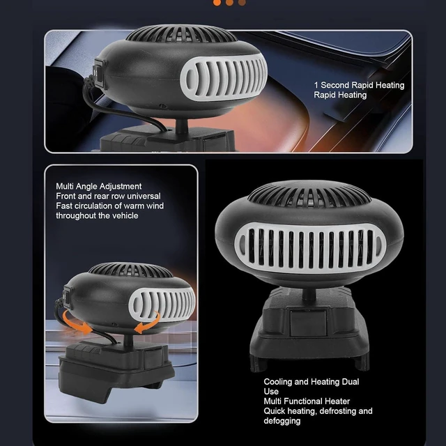 Alt view image 3 of 7 - 2026 Portable 21V Car Heater and Defroster, 170W Fast Heating and Cooling Fan, Battery Powered Car Heater for Windshield Defogger, Car Heaters for Vehicle Car RV SUV