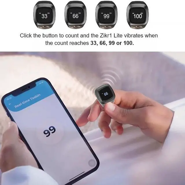 Alt view image 4 of 7 - Finger Tally Counter, Portable Bluetooth Counter with 5 Digit Display, Handheld Number Click Counter, Electronic Counter with Charging Storage Case Support APP
