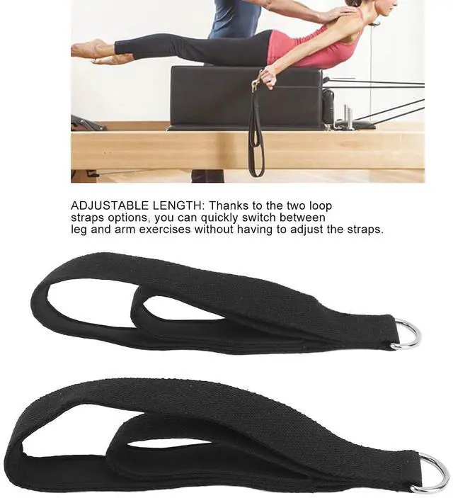 Alt view image 5 of 7 - Modern Pilates Straps - D Ring Double Loop Straps for Home Gym Workouts, Cotton, Adjustable Length, Anti-Slip, Compatible with Most Pilates Beds and Equipment
