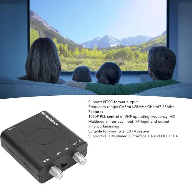 Alt view image 3 of 7 - HDMI RF Modulator Adapter, RF Modulator HDMI Coaxial Converter, Support NTSC Format Output, 1080P PLL Control VHF Working Frequency