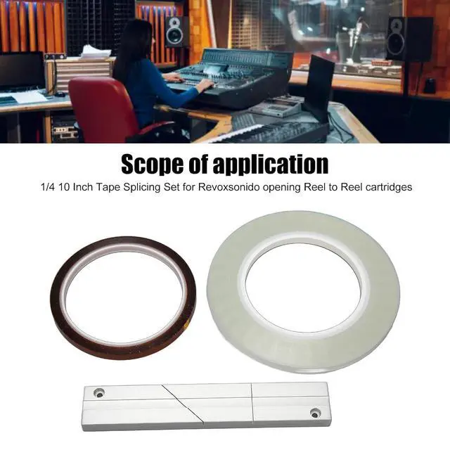 Alt view image 2 of 7 - 1/4 10 Inch Tape Splicing Set, Professional Tape Splicing Block, Splicing Tape Open Reel Audio Splicing Kit for Revoxsonido 1/4 10 Inch Open Reel to Reel Tape Media