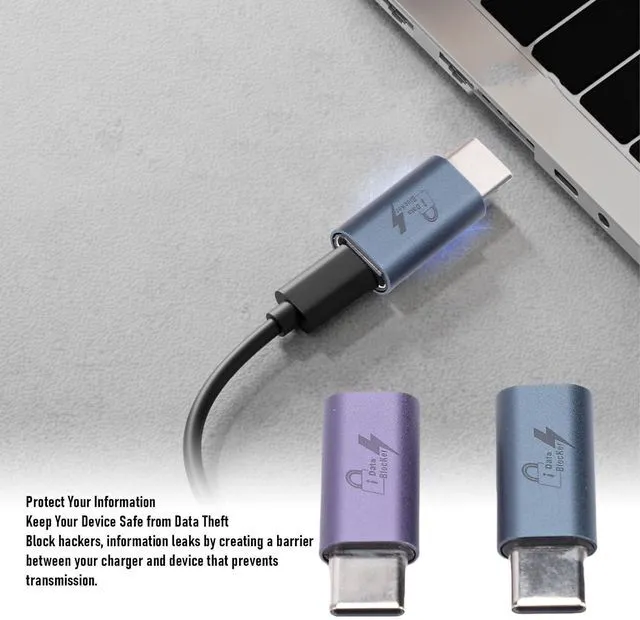 Alt view image 2 of 7 - 2PCS USB C to C Data Blocker, Anti Juice Jacking Refuse Hacking USB Data Blocker Only for Safe Charging, High Charging Efficiency