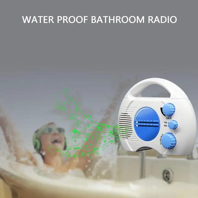 Alt view image 4 of 7 - Shower Water Proof, Portable Bathroom AM FM Volume Adjustable, for Home Hot Tub Bathroom Outdoor, Easy Tuning