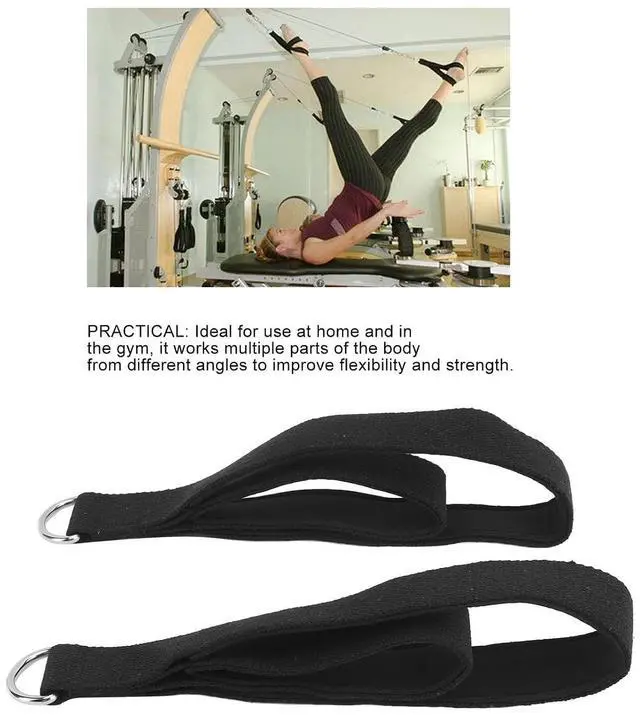Alt view image 4 of 7 - Modern Pilates Straps - D Ring Double Loop Straps for Home Gym Workouts, Cotton, Adjustable Length, Anti-Slip, Compatible with Most Pilates Beds and Equipment