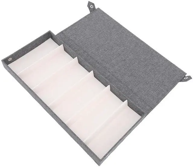 Main image of Flip Top Eyeglass Box Soft Velvet Doubt 6 Compartments Storage For Glasses