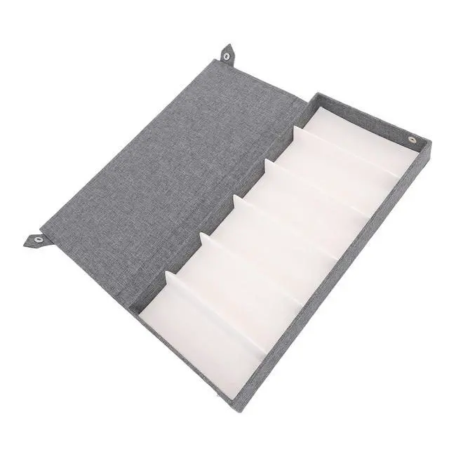 Alt view image 3 of 7 - Flip Top Eyeglass Box Soft Velvet Doubt 6 Compartments Storage For Glasses