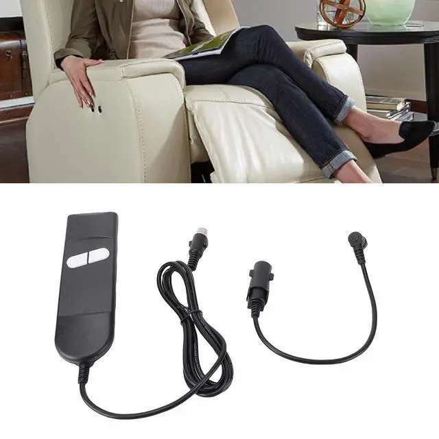 Alt view image 3 of 7 - 4-Pin 2-Button Straight Plug Hand Control | Lift Chair Remote Replacement for Recliner and Electric Motor