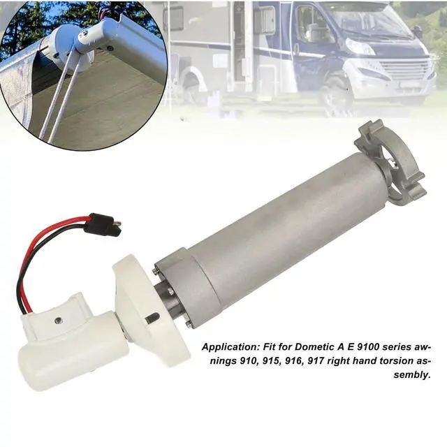 Alt view image 3 of 7 - 3310423.209B RV Awning Motor for A E 9100 Series 910 915 916 917, Aluminum Rh CNC Billet Torsion Assembly Replacement 12V DC