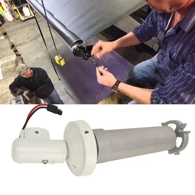 Alt view image 4 of 7 - 3310423.209B RV Awning Motor for A E 9100 Series 910 915 916 917, Aluminum Rh CNC Billet Torsion Assembly Replacement 12V DC