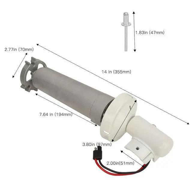 Alt view image 6 of 7 - 3310423.209B RV Awning Motor for A E 9100 Series 910 915 916 917, Aluminum Rh CNC Billet Torsion Assembly Replacement 12V DC