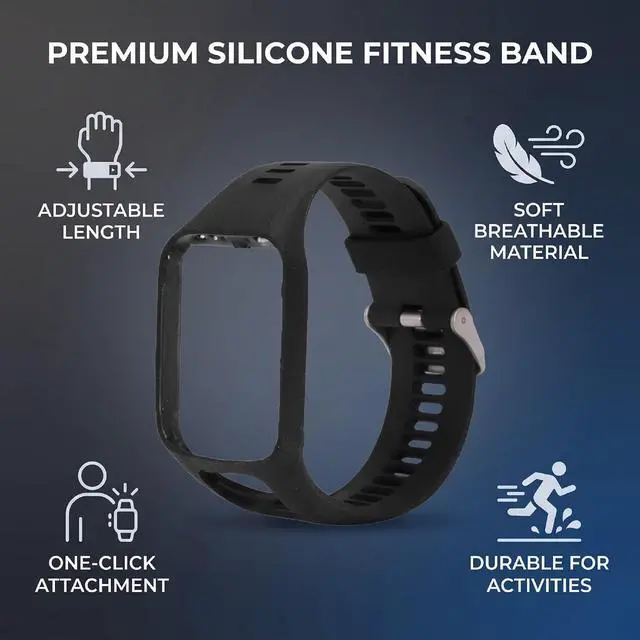 Alt view image 4 of 7 - Silicone Watch Band for Runner 2 145-205mm Wrist Size