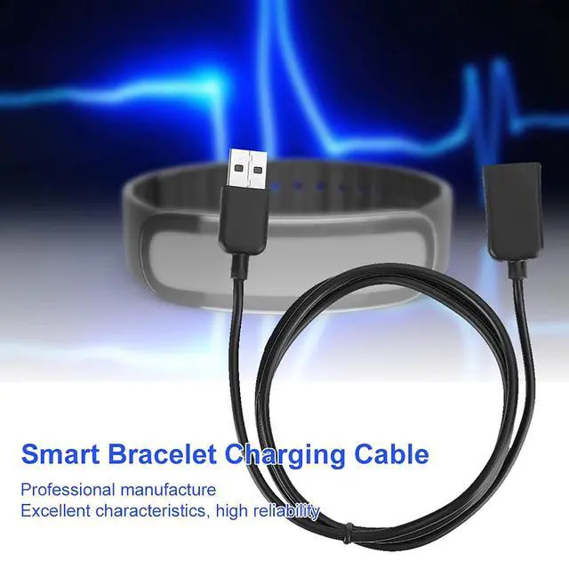 Alt view image 2 of 7 - Bracelet Watch Charger, Rubber TPE Soft Wire USB Charging Cable Lightweight Smart Bracelet Watch Charger for 4 1m/3.28ft Black