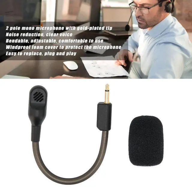 Alt view image 3 of 7 - Blackshark V2 Microphone for BlackShark V2, Detachable Gaming Headsets 3.5mm Jack Noise Cancelling Microphone