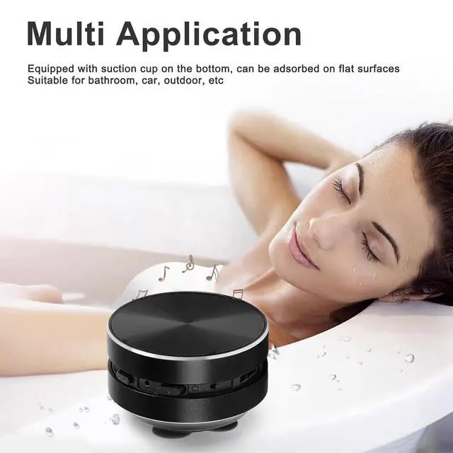 Alt view image 2 of 7 - Bone Conduction Speakers Ultra Mini, Turn Anythin into Speaker, Stereo Bass Portable Small Cordless Speaker with Suction Cup for Home Outdoor Travel (Black)