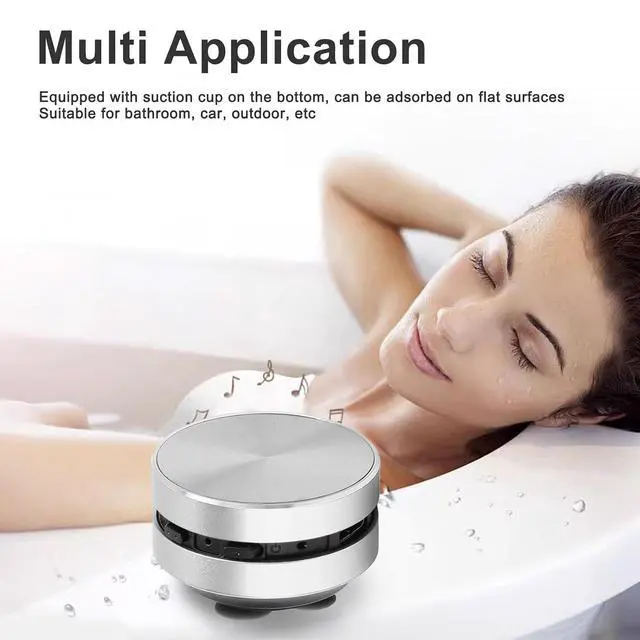 Alt view image 2 of 7 - Bone Conduction Speakers Ultra Mini, Turn Anythin into A Speaker, Stereo Bass Portable Small Cordless Speaker with Suction Cup for Home Outdoor Travel (Silver)