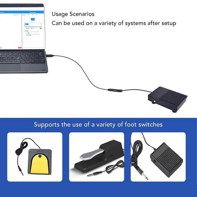 Alt view image 2 of 7 - USB to 6.5mm Audio Adapter, 4.3ft USB Switching Cable with 6.5mm Female Jack for PC Gaming & Custom Key Mapping, Compatible with, OS X