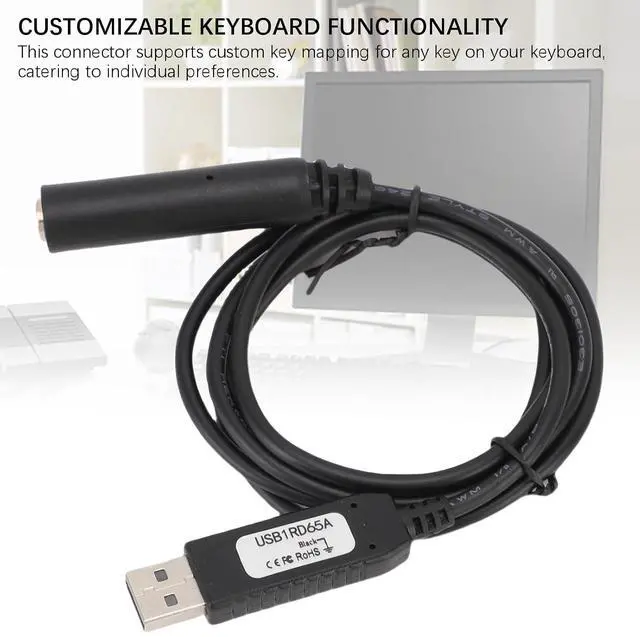 Alt view image 3 of 7 - USB to 6.5mm Audio Adapter, 4.3ft USB Switching Cable with 6.5mm Female Jack for PC Gaming & Custom Key Mapping, Compatible with, OS X
