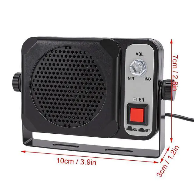 Alt view image 7 of 7 - Amplified External Speaker, 1.5W 8 with Noise Filter | 3.5mm Plug for CB Ham Radio, Plug and Play Clear Audio for Mobile Transceiver
