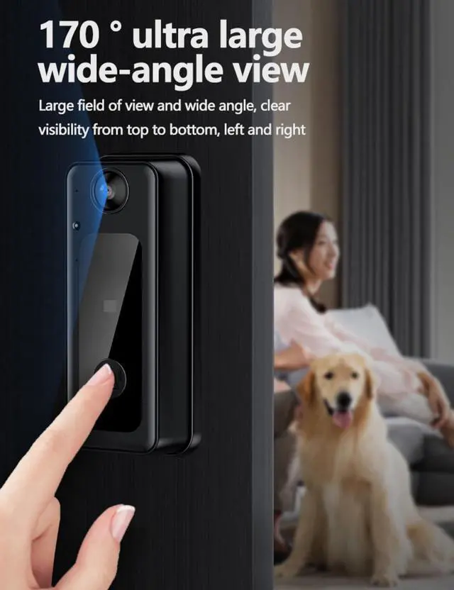 Alt view image 5 of 7 - Generic Video Doorbell - Video Intercom System Smart Video Doorbell with 4.3 Inch 1080P HD Monitor/Night Vision / 170° Viewing Angle for Home Surveillance