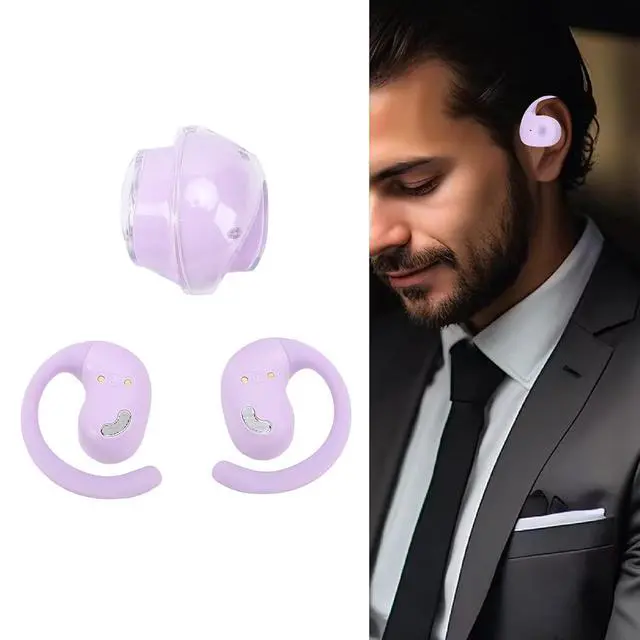 Alt view image 6 of 7 - Earbud Translator in Real Time, Plugs Translator Earbuds, 144 Languages Online Translation 5.4 Wireless Over Ear Earbuds with APP for Travel Music and Calls (Purple)