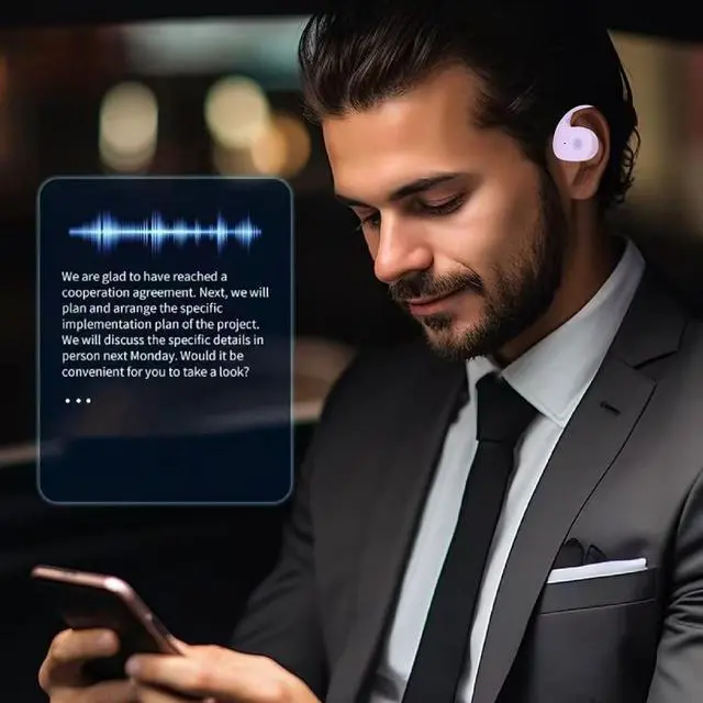 Alt view image 5 of 7 - Earbud Translator in Real Time, Plugs Translator Earbuds, 144 Languages Online Translation 5.4 Wireless Over Ear Earbuds with APP for Travel Music and Calls (Purple)