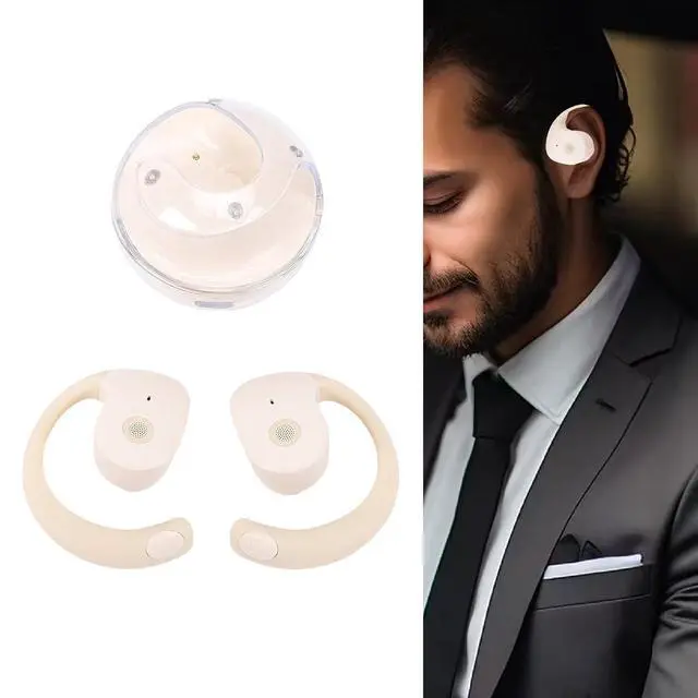 Alt view image 4 of 7 - Earbud Translator in Real Time, Plugs Translator Earbuds, 144 Languages Online Translation 5.4 Wireless Over Ear Earbuds with APP for Travel Music and Calls (Beige)