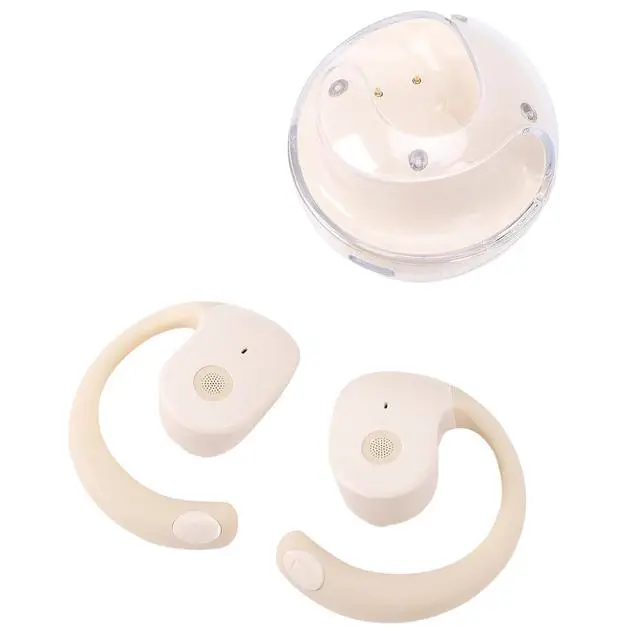 Alt view image 7 of 7 - Earbud Translator in Real Time, Plugs Translator Earbuds, 144 Languages Online Translation 5.4 Wireless Over Ear Earbuds with APP for Travel Music and Calls (Beige)