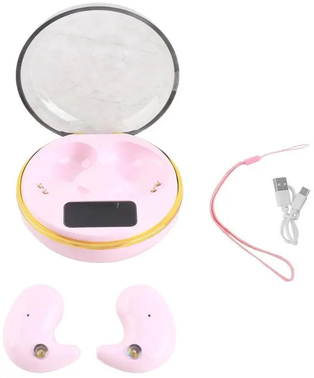 Alt view image 6 of 7 - Stereo Earbuds - 30mAh Earbuds with 300mAh Charging Case,for Entertainment, Work, Study, Sleep, Comfortable Design (Roseate)
