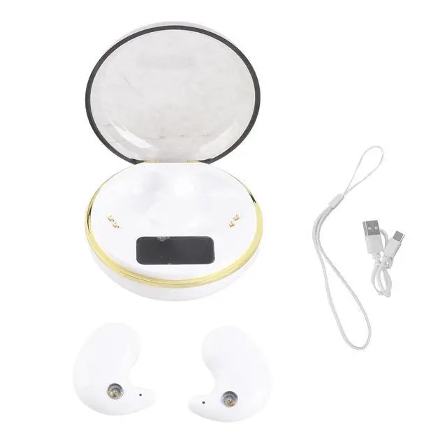 Alt view image 5 of 7 - Stereo Earbuds - 30mAh Earbuds with 300mAh Charging Case,for Entertainment, Work, Study, Sleep, Comfortable Design (White)