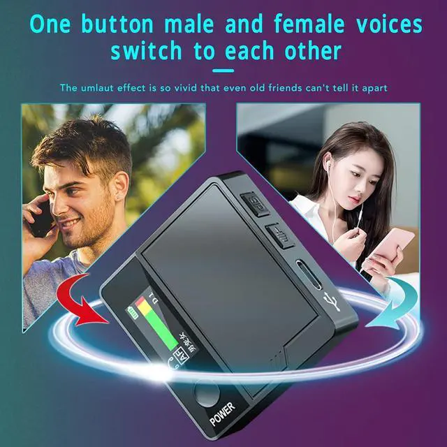Alt view image 2 of 7 - Mini Voice Changer - 4 Sound Modes/500mAh Type C Charging Compact Sound Changer, Real Time Call Voice Changer Device Including Pro K Song Mode for Live Streaming
