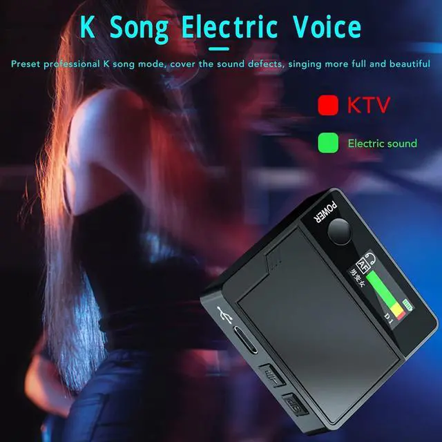 Alt view image 4 of 7 - Mini Voice Changer - 4 Sound Modes/500mAh Type C Charging Compact Sound Changer, Real Time Call Voice Changer Device Including Pro K Song Mode for Live Streaming