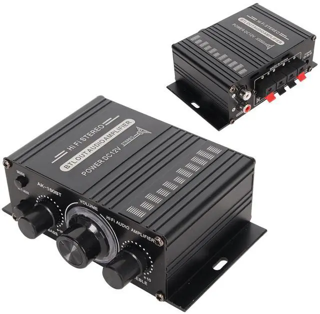Main image of Power Amplifier, AK-160BT Bluetooth 5.0 Stereo Audio, 2 Channel Amplifier Receiver 20W x 2, 12V Mini Home Power Amplifier Universal for Car Home Bar Party