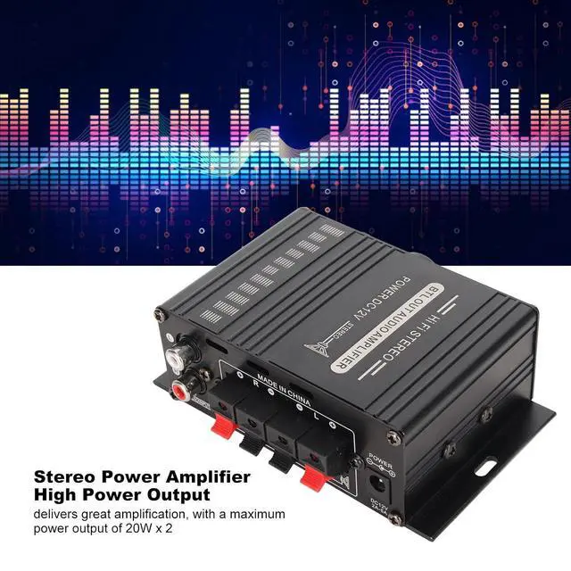Alt view image 2 of 7 - Power Amplifier, AK-160BT Bluetooth 5.0 Stereo Audio, 2 Channel Amplifier Receiver 20W x 2, 12V Mini Home Power Amplifier Universal for Car Home Bar Party
