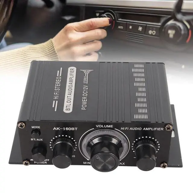 Alt view image 5 of 7 - Power Amplifier, AK-160BT Bluetooth 5.0 Stereo Audio, 2 Channel Amplifier Receiver 20W x 2, 12V Mini Home Power Amplifier Universal for Car Home Bar Party