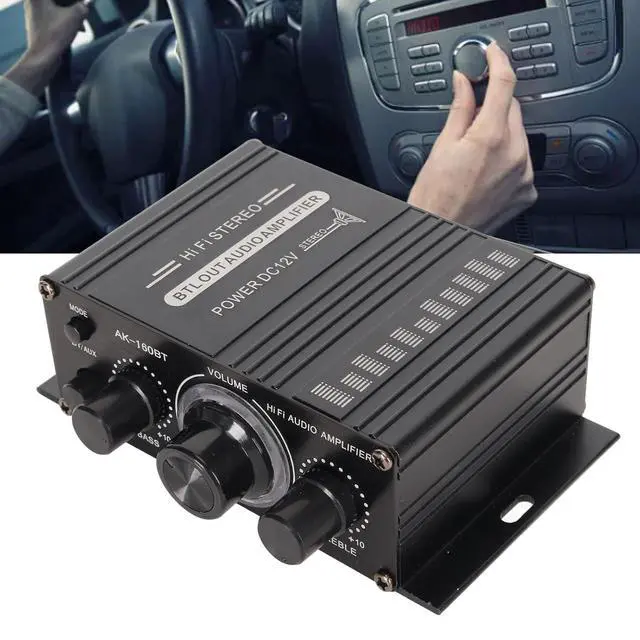 Alt view image 7 of 7 - Power Amplifier, AK-160BT Bluetooth 5.0 Stereo Audio, 2 Channel Amplifier Receiver 20W x 2, 12V Mini Home Power Amplifier Universal for Car Home Bar Party
